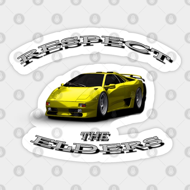 Lamborghini Diablo 'Respect The Elders' Sticker by CarEnthusast